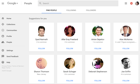 new google plus local people to connect with