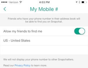 allow people to find you with your phone number