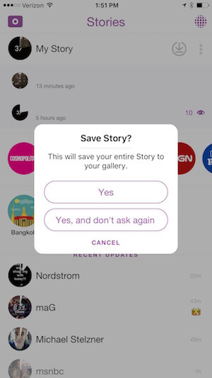 save your snapchat story to your phone