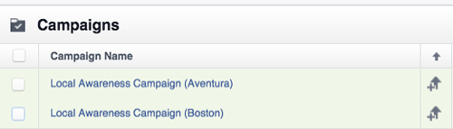 rename each campaign to match its location