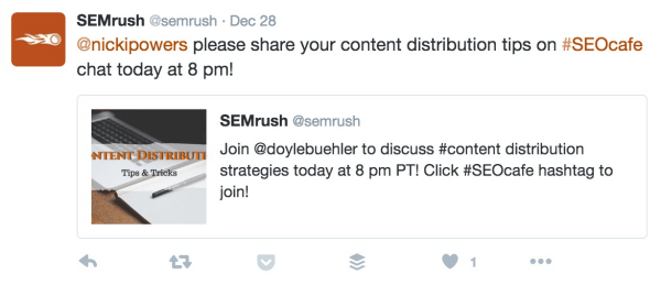 semrush chat invite