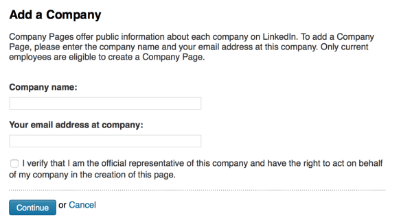 linkedin add company page