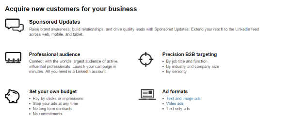 linkedin advertising content