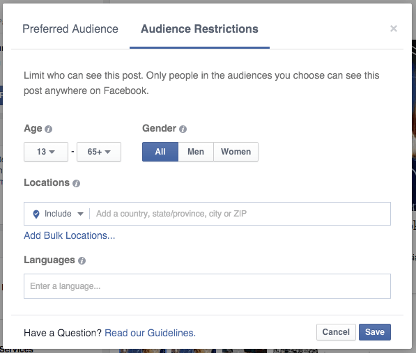 Facebook bevorzugte Publikum