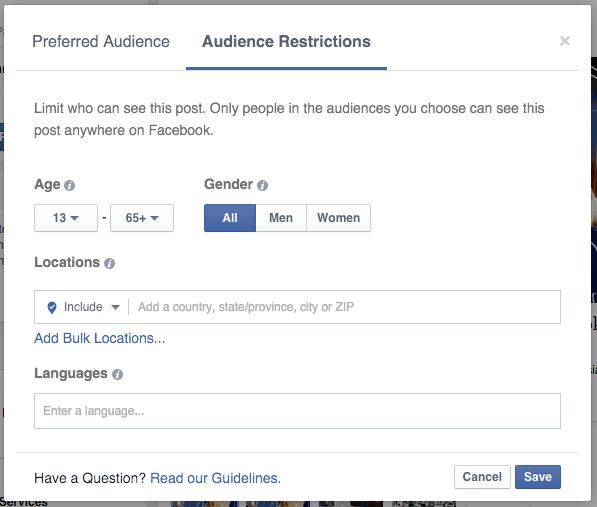 facebook preferred audience