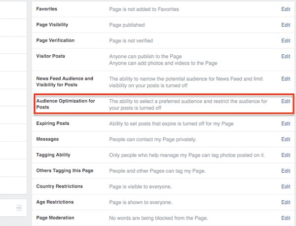 facebook audience optimization for posts