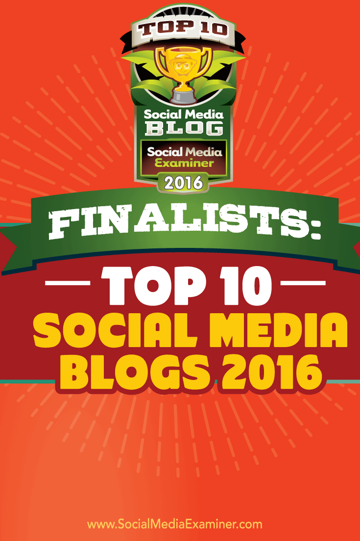 finalist 2016 top ten social media blog contest