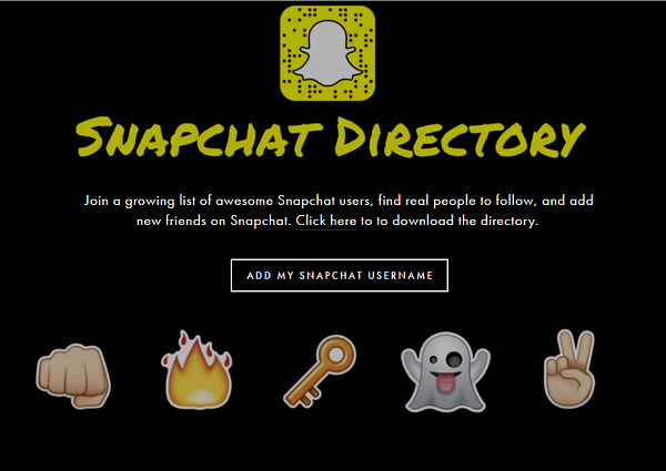 snapchat directory