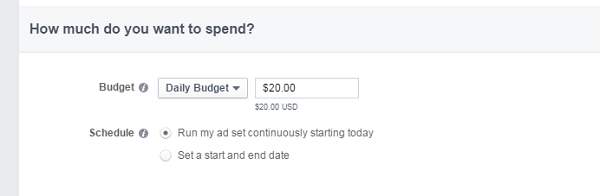 set budget