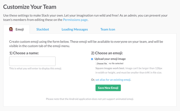 slack create custom emoji