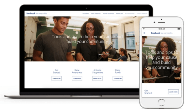 facebook nonprofit website