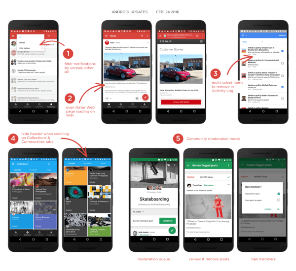 google plus android app update