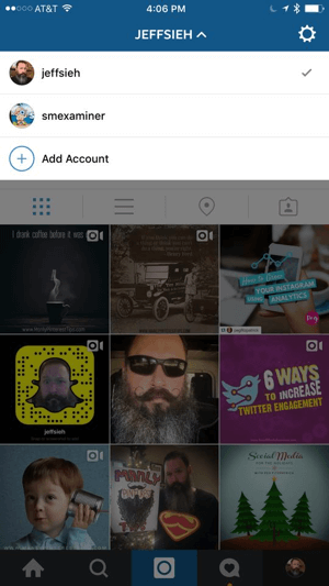 instagram account switching