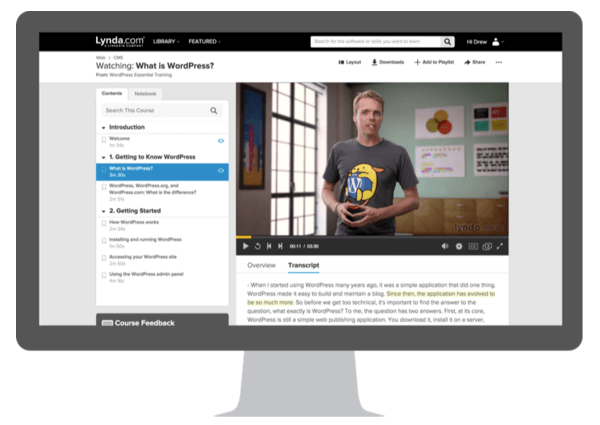 linkedin lynda course page