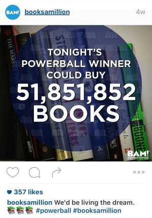 books a million instagram branding example