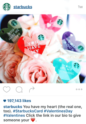 starbucks instagram call to action example