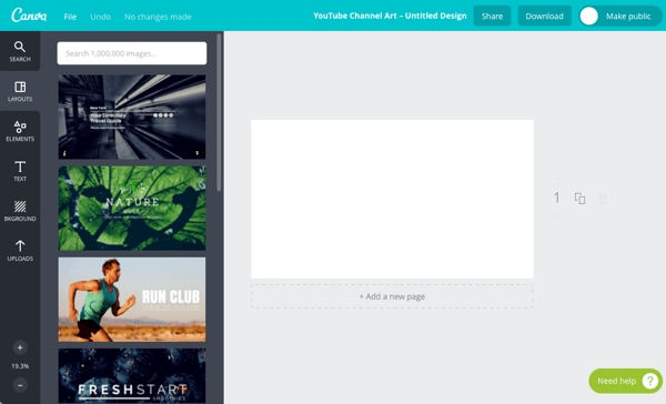 canva choose layout