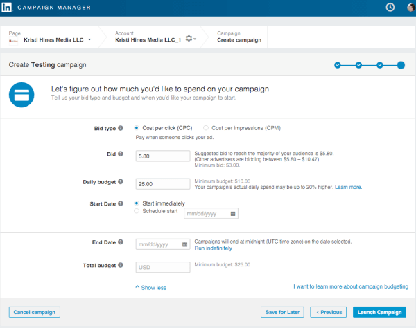 set ad budgeting