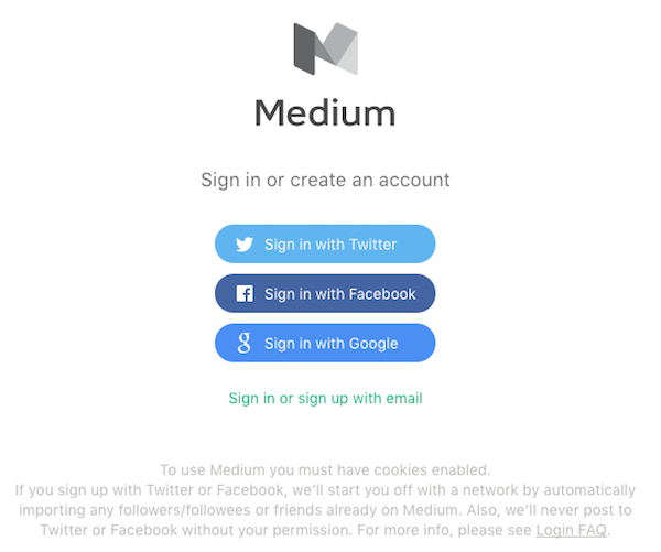 medium sign up