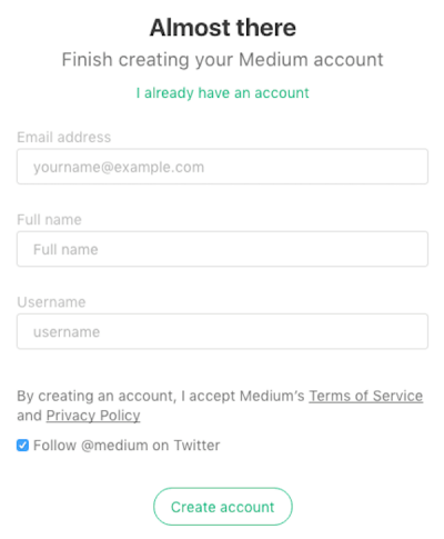 medium username