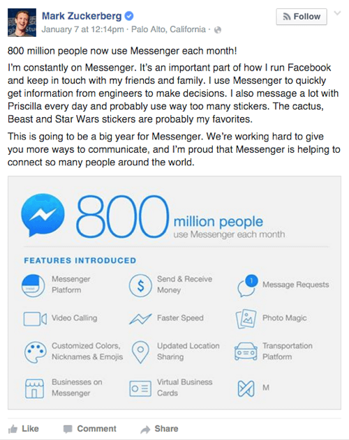 facebook messenger features