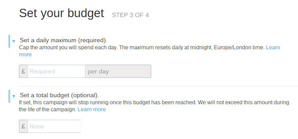 twitter ads campaign budget