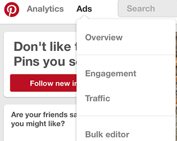 access the pinterest ads manager