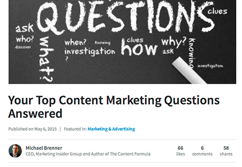 michael brenner linkedin publisher answering common marketing questions