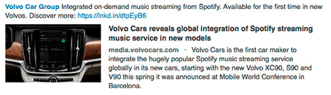 volvo linkedin product update with link