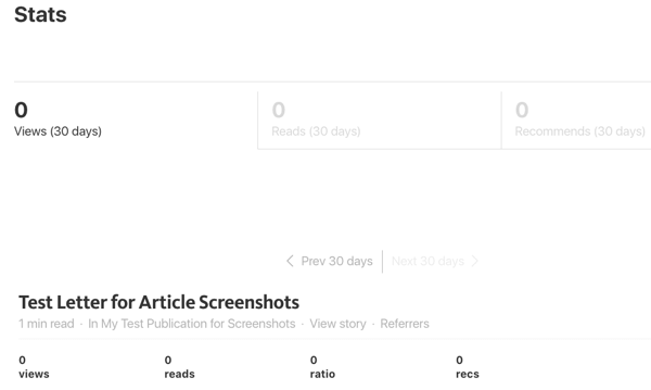 stats example for a letter