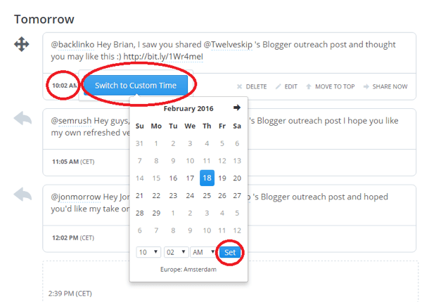 change tweet date in buffer