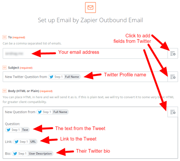 zapier create email