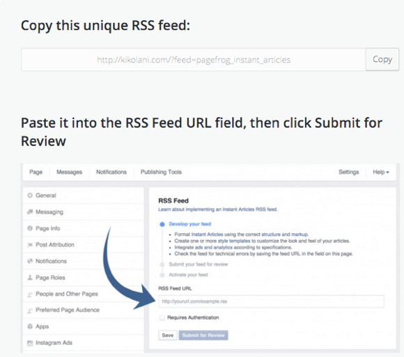 rss feed for instant articles