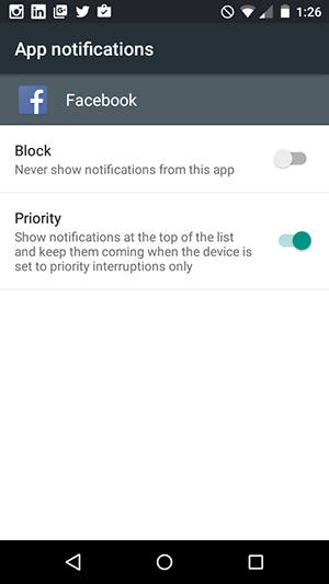 android facebook app general notifications