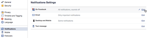 general facebook notification settings on desktop