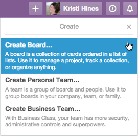 creating a board in trello