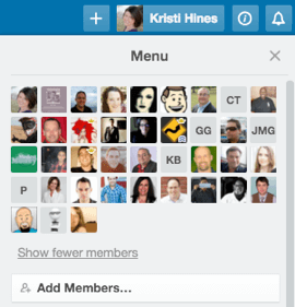 team members in trello