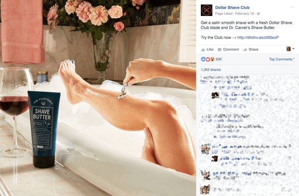 dollar shave facebook post