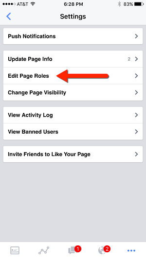 facebook pages manager app page roles