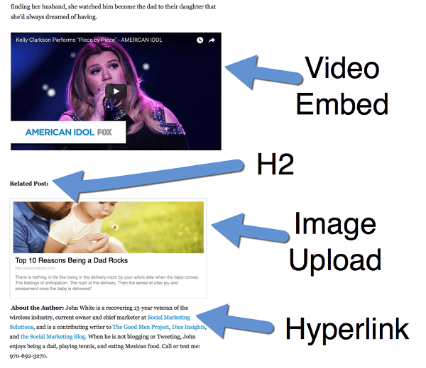 add interest to posts with video images links and headers