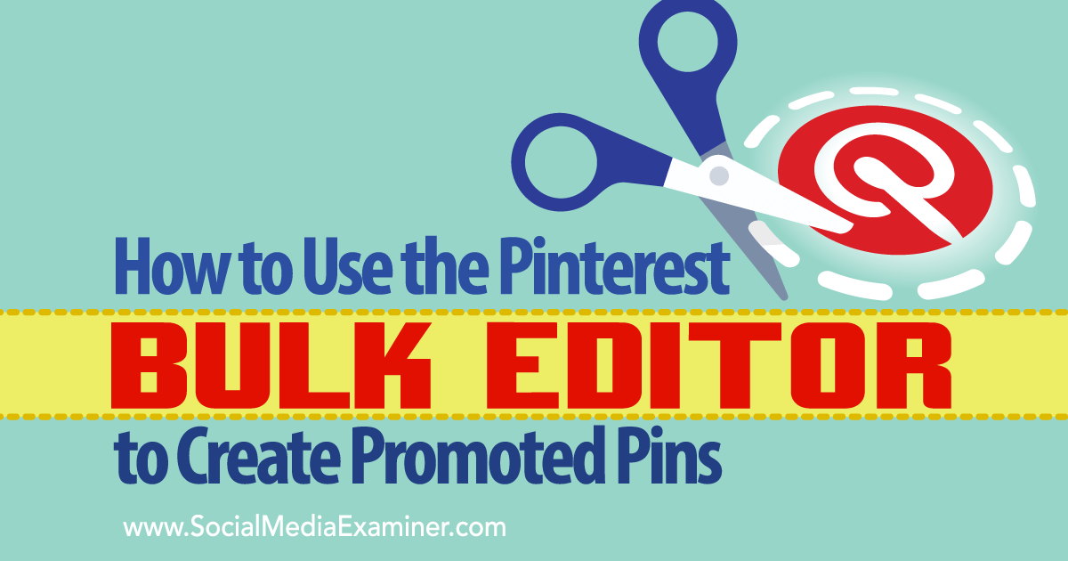 How to Use the Pinterest Bulk Editor to Create Promoted Pins Social