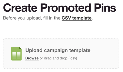 pinterest upload campaign template