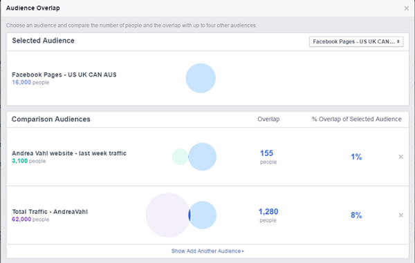 facebook ads comparison between facebook page and website traffic audiences