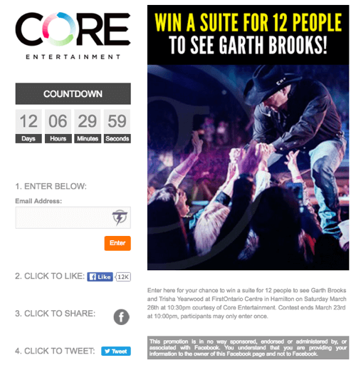 core entertainment social contest