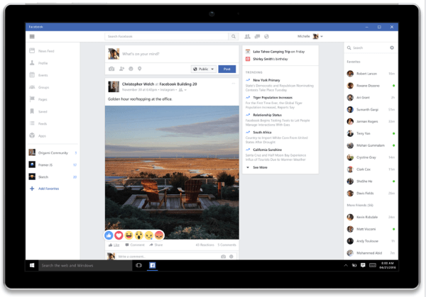 facebook windows 10 app