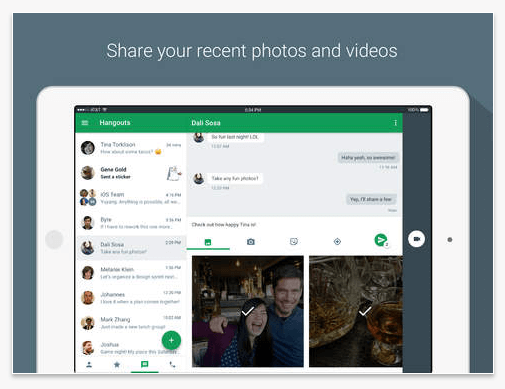 google hangout share extension for iOS