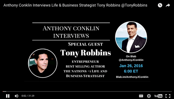 anthony conklin interviews tony robbins blab uploaded to youtube