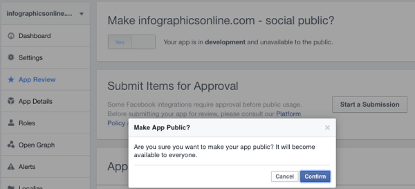 make facebook app public