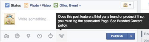 branded content on facebook verified page