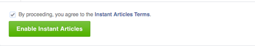 facebook instant articles enable for page
